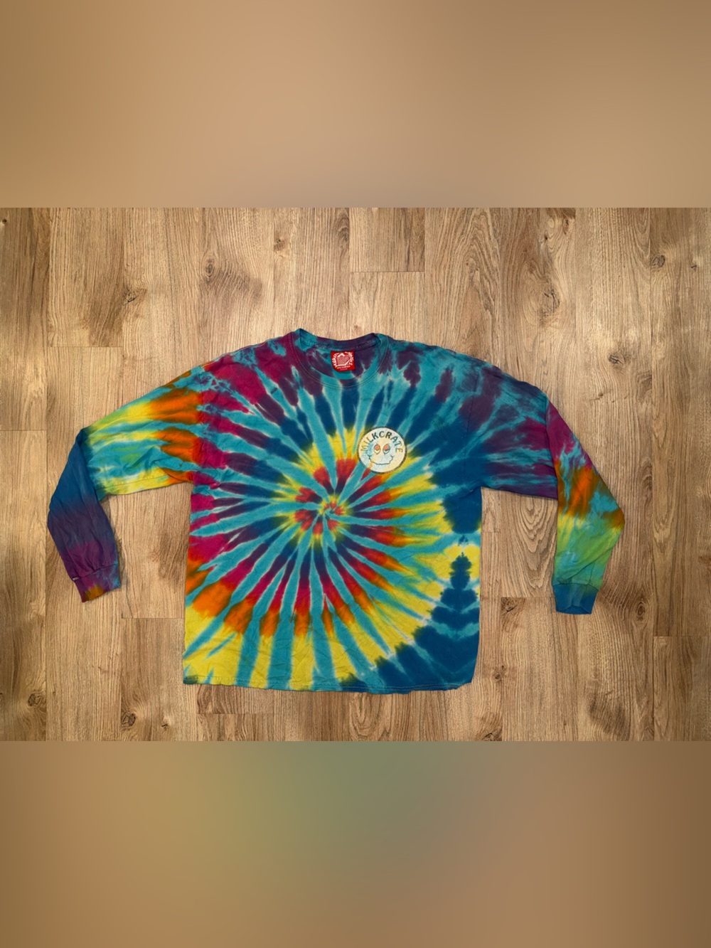 Milkcrate Athletics Tie-Dye Long Sleeve Shirt - LARGE VTG